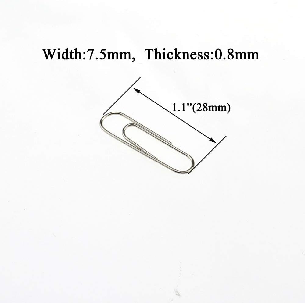 HAHIYO Paper Clips Sturdy 1.1”（28mm） Length 470 Pack Paperclips Heavy Duty Tight Grip Rust Proof Reusable Metal Bright Silver for Home Office School