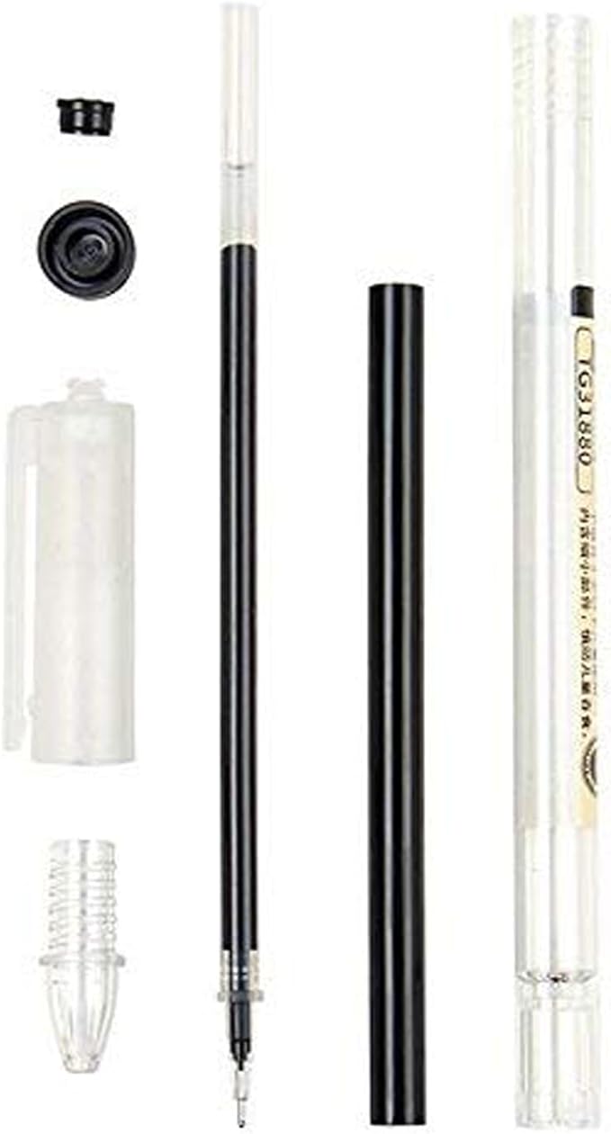Gel Ink Pen Japanese Style Liquid Ink Rollerball Pens Quick Drying 0.35mm Ultra Fine Point Ballpoint Maker Pen Premium for Office School Stationery Supply,12 Pcs/Set, Black