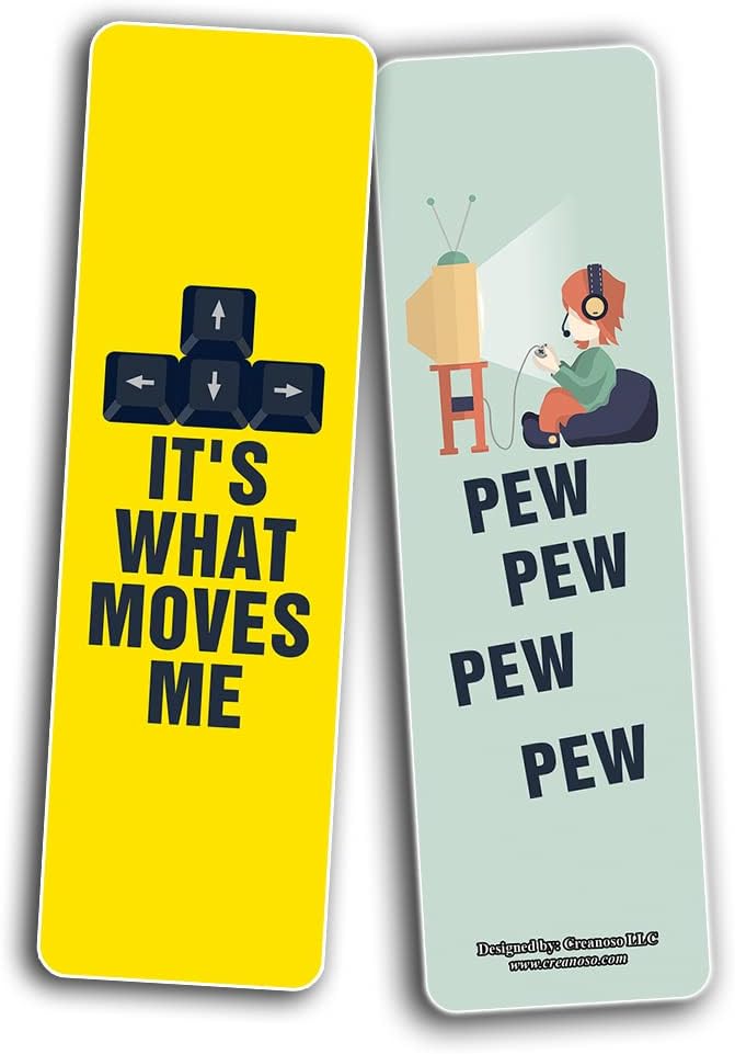 Creanoso I am a Gamer Series 2 Bookmarks (2-Sets X 6 Cards) – Daily Inspirational Card Set – Interesting Book Page Clippers – Great Gifts for Adults and Professionals