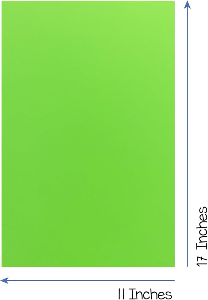 Hygloss Light Green Colored Paper - 24 lb, 89 GSM, Acid-Free, Fade-Resistant, 11x17-Inch Ledger Size Color Copy Paper, 90 Sheets