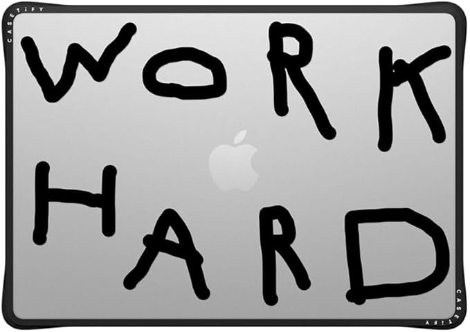 CASETiFY Impact MacBook Air 15" (2023/2024) Case [Enhanced Protective Corner Design/Ventilation Cutouts/Anti-Slip Grip] - Work Hard Black - Clear Black