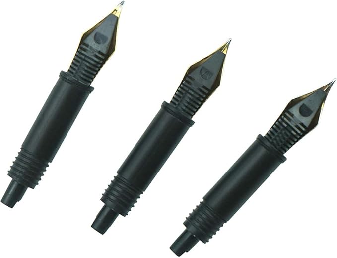 Set of 3 Hongdian Fountain Pen Nibs Gold Trim (Fine, Extra Fine and Bent Nib) for Black Forest 1850, M2, 1851, 1843, 6013, 517D, 517S, 525,H1, H3, A3, 1843 and 920 Series