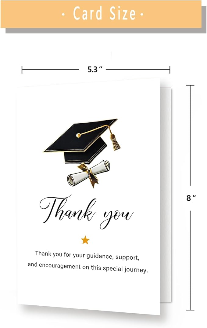 Funny Graduation Thank You Card with envelopes, Teacher Thank You Gifts for Women Men