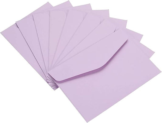 PATIKIL Mini Envelopes, 100 Pack Paper Blank Small Items Storage Business Card Holder for Greeting Note Party, Light Purple