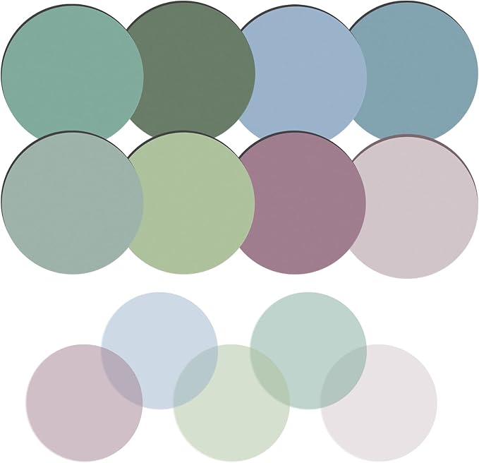 Juome Transparent Sticky Notes, 400Pcs Morandi Cute Round Clear Sticky Tabs, Translucent Book Markers Page Flags Stickers, Bible Journaling Accessories Aesthetic Office School Study Supplies