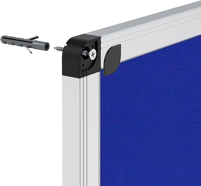 VIZ-PRO Notice Board Felt Blue, 48 X 24 Inches, 3 Pack, Silver Aluminium Frame