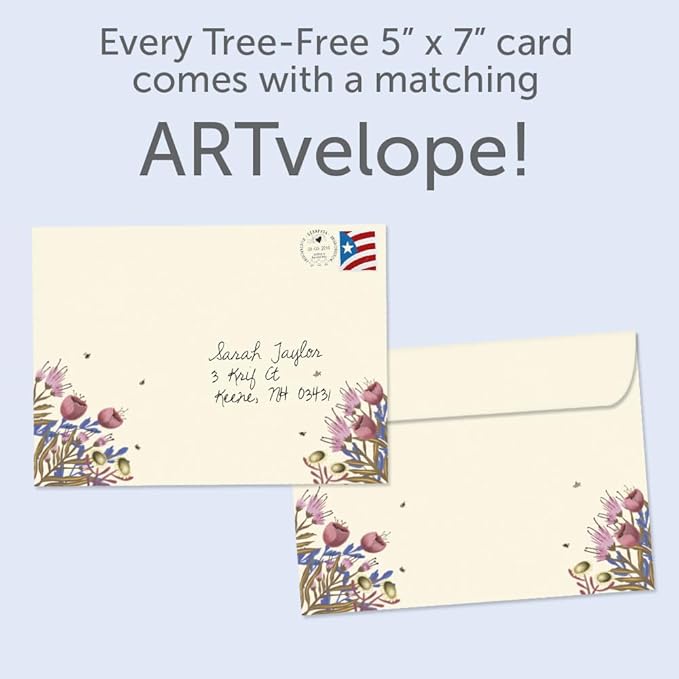 Tree-Free Greetings - Birthday Cards - Artful Designs - 2 Cards + Matching Envelopes - Made in USA - 100% Recycled Paper - 5 x 7 - Beauty and Grace (GT65278)
