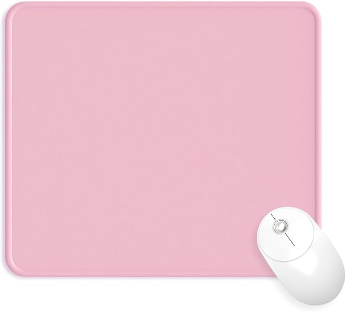 eulps Mouse Pad with Stitched Edge, Multiple Patterns Computer Mouse Pads with Non-Slip Rubber Base, Washable Cloth Mousepad, for Gaming, Laptop, PC (Pink)