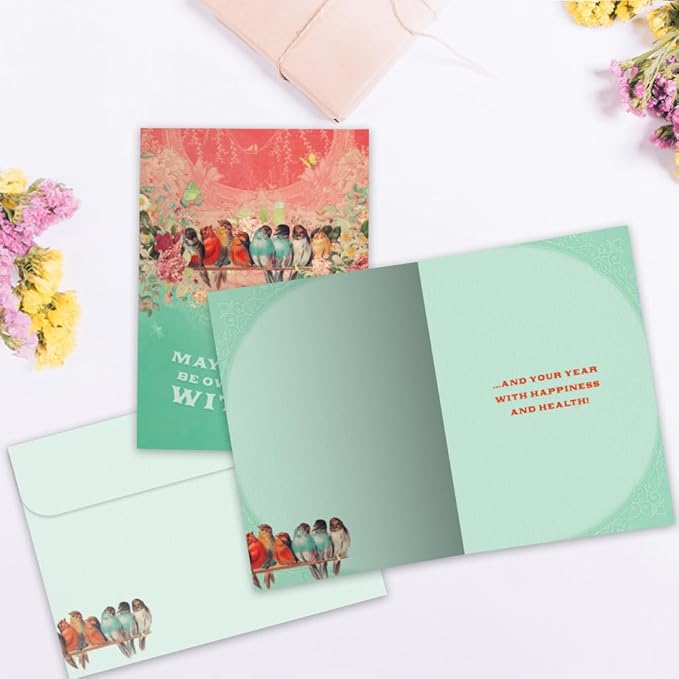 Tree-Free Greetings - Birthday Card - Artful Designs - 1 Card + Matching Envelope - Made in USA - 100% Recycled Paper - 5 x 7 - Overcrowded with Joy (VO69645)