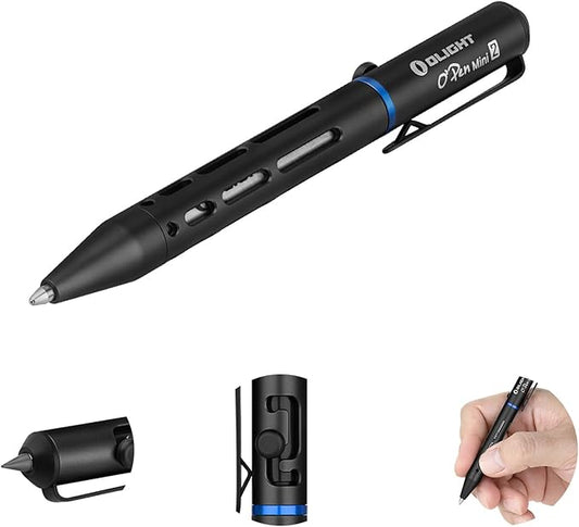OLIGHT O'Pen Mini 2 Ballpoint Pen and Pencil in One, Replaceable EDC Refill and Pencil Tip, Smooth Writing, for Office, Working, Writing (Black)