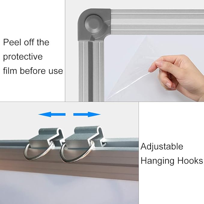 XIWODE Magnetic Dry Erase Board，Whiteboard for Wall,18 x 24 inches, Whiteboard Marker Board Writing Board，Silver Aluminum Frame, Durable,Whiteboard for Home School & Office