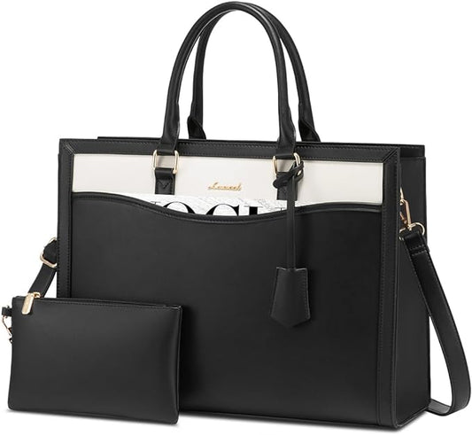 LOVEVOOK Laptop Tote Bag for Women, Office Work Bag Briefcase fit for 15.6 inch Laptop, Large Capacity Teacher Bag Handbag