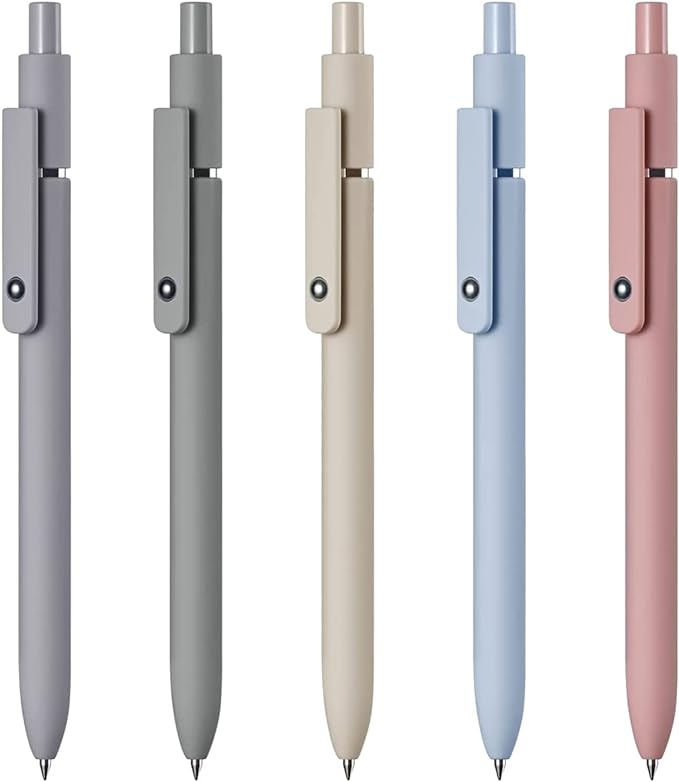 erofa 5 PCS Zennyth Gel Pens Quick Dry Fine Point Premium Retractable Rolling Ball Black Ink Smooth Writing Pens for School Office (Morandi)