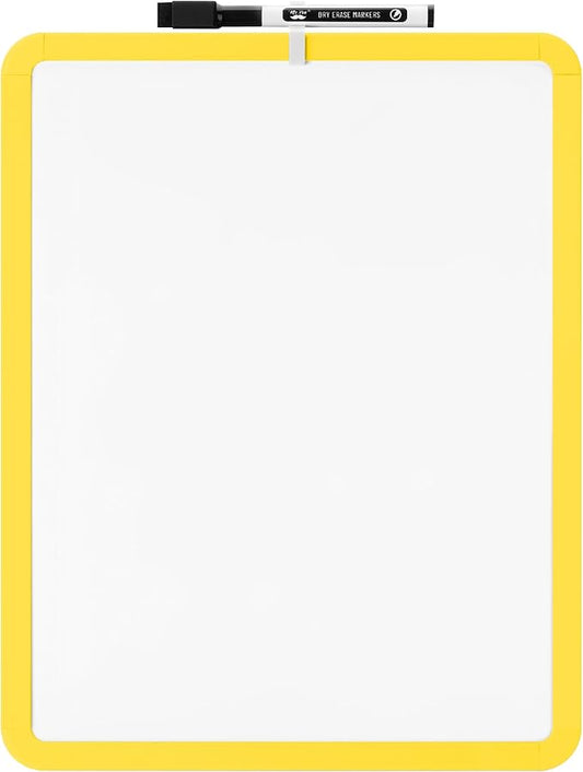 Mr. Pen- Dry Erase Board, 14” x 11” with a Black Dry Erase Marker, Yellow Frame, Small White Board, White Board for Kids, White Board for Students, Small Dry Erase Board, Mini White Board