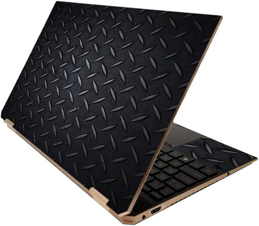 MightySkins Skin for HP Spectre x360 15" (2020) - Black Diamond Plate | Protective, Durable, and Unique Vinyl Decal wrap Cover | Easy to Apply, Remove, and Change Styles | Made in The USA