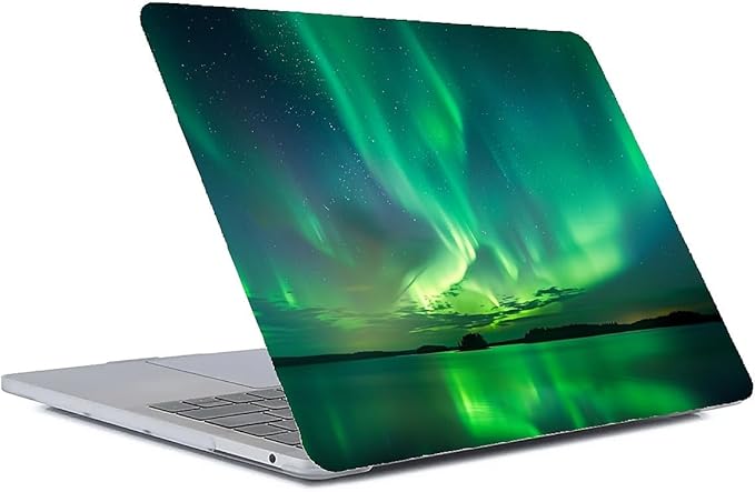 Compatible with MacBook Air 13.6 Inch Case 2024 2023 2022 Release Model A3113 M3 A2681 M2, Iceland Green Aurora Hard Plastic Shell Cover Case