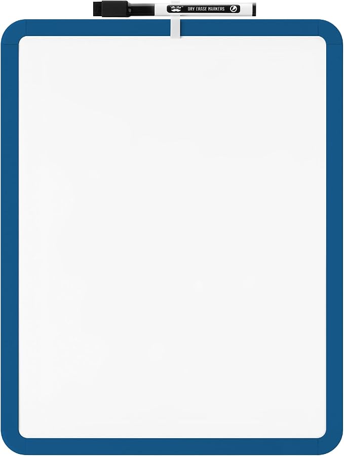 Mr. Pen- Dry Erase Board, 14” x 11” with a Black Dry Erase Marker, Dark Blue Frame, Small White Board, White Board for Kids, White Board for Students, Small Dry Erase Board, Mini White Board