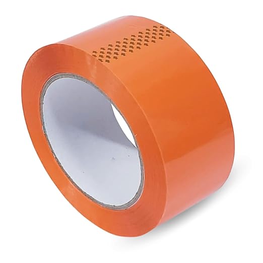 Heavy Duty Packaging Color Tape for Shipping,Packing and Moving 3" Wide x 2.0 Mil Thick -110 Yrd Roll -Acrylic Adhesive Tape for Box Sealing. (1 Roll, Orange, 3" Wide x 110 yds)