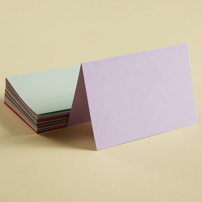 50 Pack Blank Cards Folded Cardstock Thank You Blank Greeting Cards for Invitations, Wedding, Greeting Cards, All Occasion DIY (Multicolor, 2x3.5)