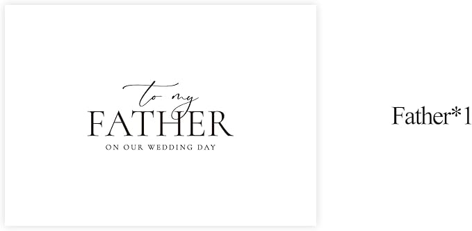Wedding Day Card for Father, Father Of The Bride/Groom Gifts, To My Father On Our Wedding Day. （Father A）