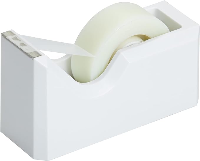 JAM PAPER Colorful Desk Tape Dispensers - White - Sold Individually