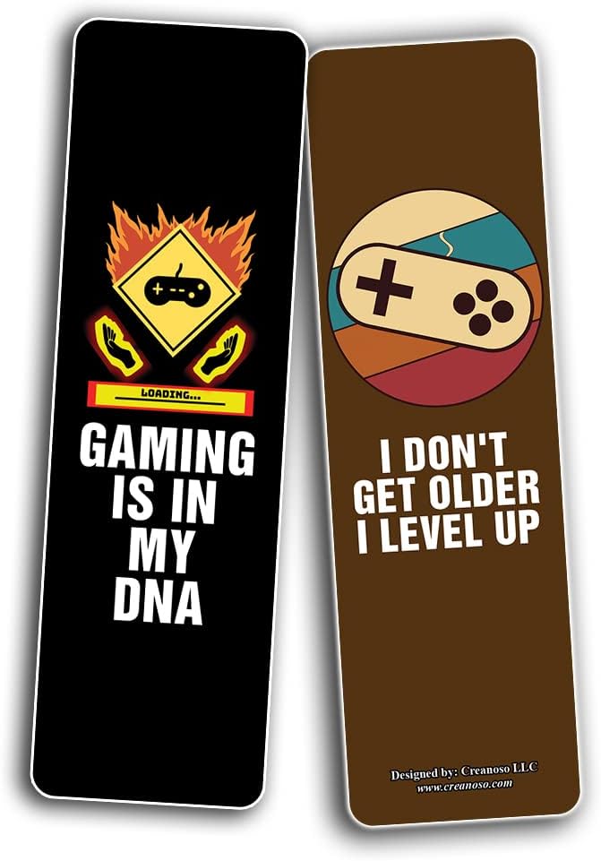 Creanoso I am a Gamer Series 2 Bookmarks (2-Sets X 6 Cards) – Daily Inspirational Card Set – Interesting Book Page Clippers – Great Gifts for Adults and Professionals