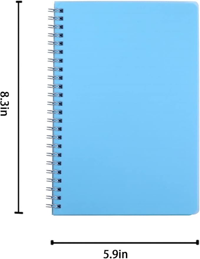 Spiral Notebook, 4 Pack A5 Aesthetic College Ruled - Lined Journals Notebooks, Cute Office Supplies Notebooks for Work, Study, and Notes, 640 Pages, 5.7" x 8.3" ( Blue, Pink, Green, Transparent )