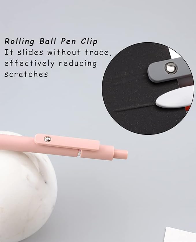 erofa 5 PCS Zennyth Gel Pens Quick Dry Fine Point Premium Retractable Rolling Ball Black Ink Smooth Writing Pens for School Office (Morandi)