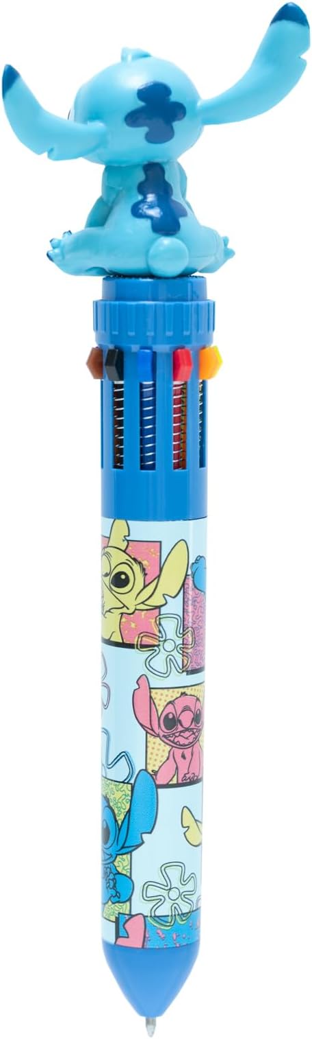 Grupo Erik Stitch Pen - Disney | 10 In 1 Ballpoint Pen With 3D Stitch Topper | Disney Pen | Lilo & Stitch Gifts | Stitch Gifts | Disney Gifts | Stitch Disney Gifts