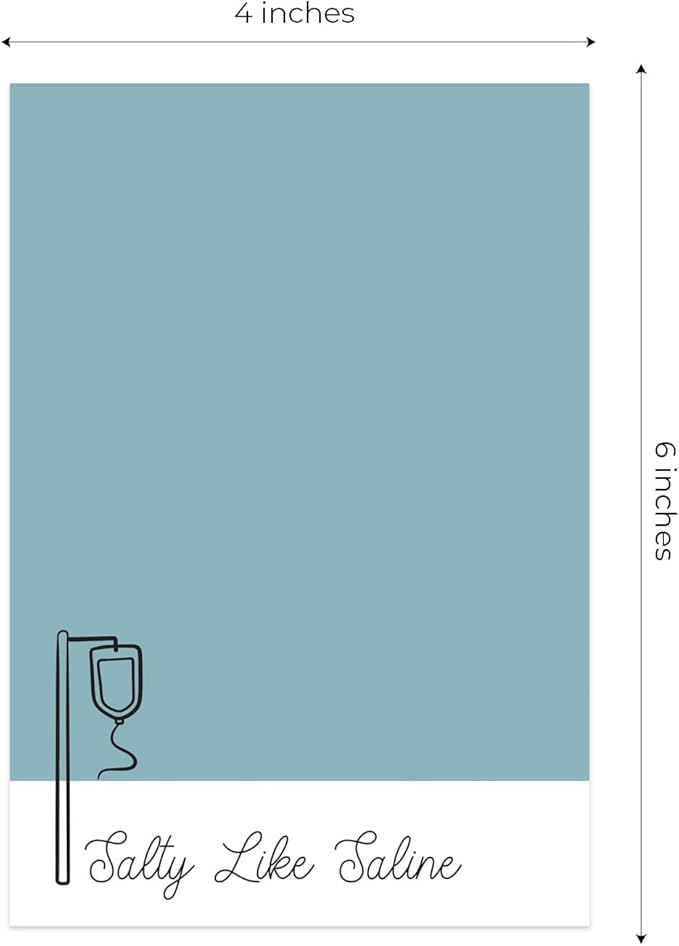 Nursing Sticky Note Pads / 4" x 6" Repositionable Snarky Medical Sticky Notes / 5 Humorous Designs / 50 Sheets Per Pad Set of 5 / Made in USA