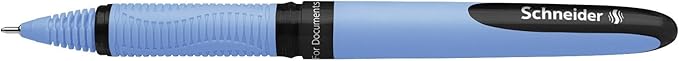 Schneider One Hybrid N Rollerball Pen, 0.5 mm Hybrid Needle Tip, Light Blue Barrel, Black Ink, Box of 10 Pens (183501)