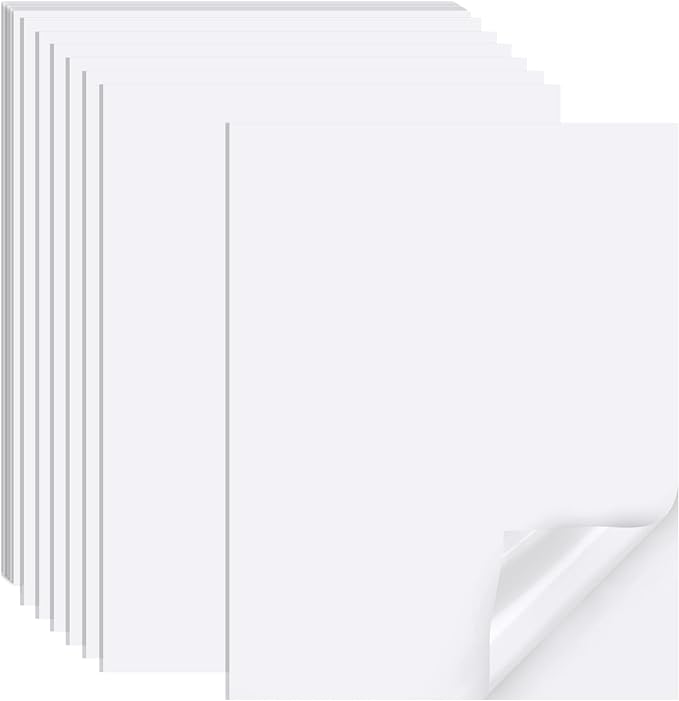 Printable Sticker Paper for Inkjet Printer, 40 Sheets 8.5" x11” Matte Sticker Printer Paper Full Sheet Labels, Sticker Paper for Printer Sticker Labels, for Laser/Inkjet Printers, Letter Size