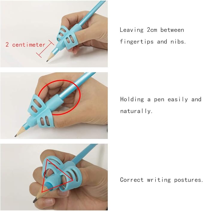 KOABBIT Pencil gripper kids/toddler handwriting aid tools for beginners,Pencil Holder for preschooler 2-4 Years learning to Write for Children's Training Pen Holding Posture Correction Tools(3 PACK)
