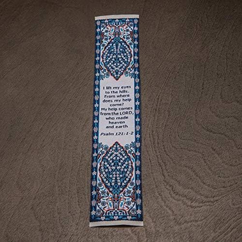 The Lord is My Help, Bulk Pack of 6 Woven Fabric Christian Bookmarks, Silky Soft Psalm 121:1-2 Flexible Bookmarker for Novels Books and Bibles, Traditional Turkish Woven Design, Memory Verse Gift