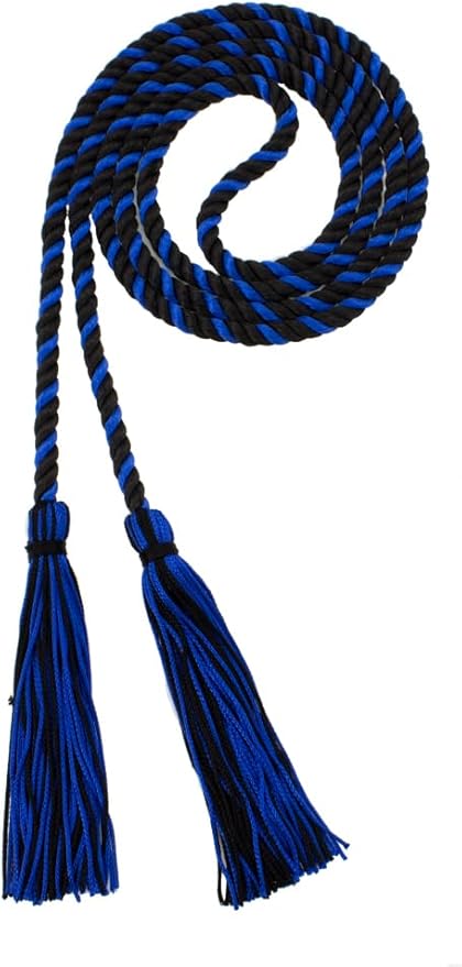 Tassel Depot Graduation Honor Cord - Black/Royal - Every School Color Available - Made in USA