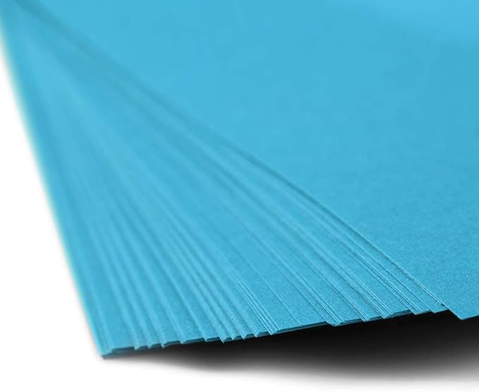 JAM PAPER Colored 24lb Paper - 90 gsm - 8.5 x 11 - Blue Recycled - 50 Sheets/Pack