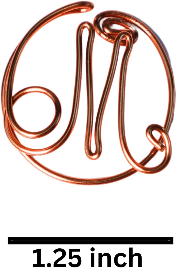 Personalized Initial Copper Bookmark, Set of 5, Handmade Copper Gift for Her, Him, Couple on Birthday, Wedding Anniversary, Alphabet Bookmark (M)