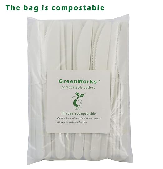 GreenWorks 1000 Bulk Compostable CPLA Knives,7" Series Disposable Knife