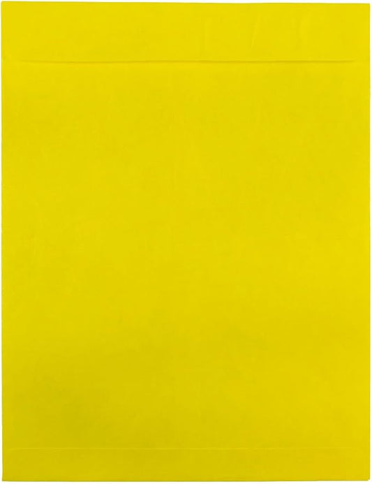 JAM PAPER Tyvek Tear-Proof Open End Catalog Envelopes - 10 x 13 - Yellow - 25/Pack