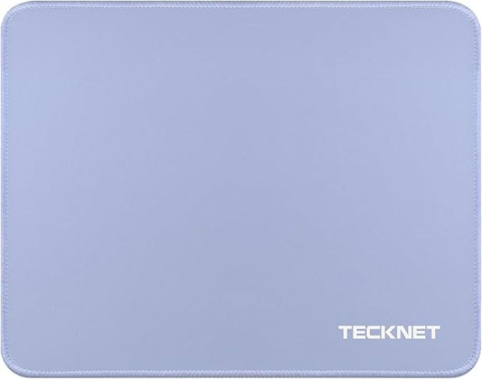 TECKNET Mouse Pad 270 x 210 x 3 mm with Anti-fray Stitchin, Waterproof Surface & Non-Slip Rubber Base with Stitched Edges Gaming Mouse Mat for Laptop，Compatible with Laser and Optical Mice - LT.Blue