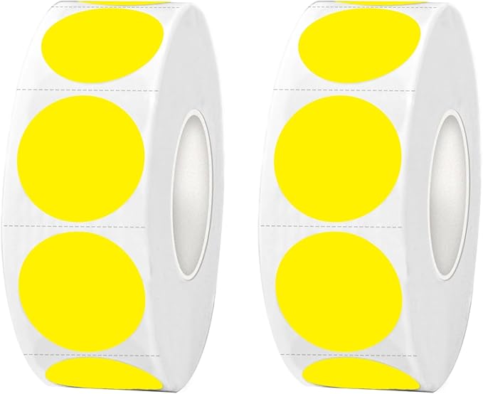 Dot Stickers,Pack of 2400 Round Color Coding Circle Dots Stickers Labels (3/4",Yellow)