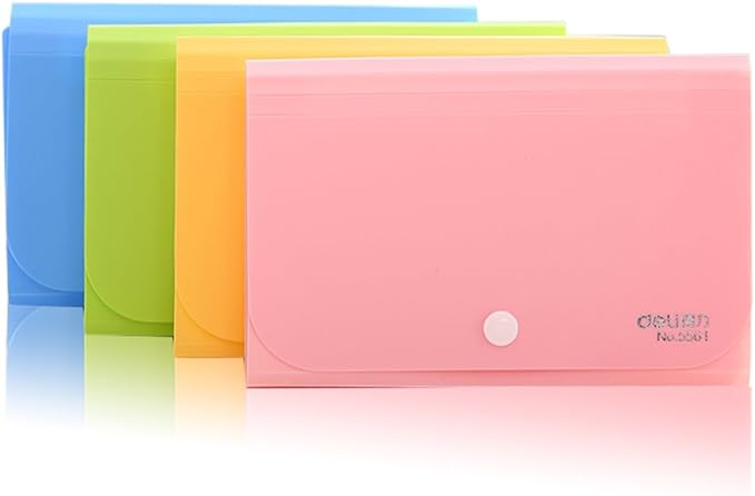 Expanding File Folder, Subdivision Accordion File Folder Mini Organizer PP Wallet for Cards,Coupons,Receipt,Tax Item or Changes,7x4.5 Inches,12 Pockets with Tabs and Check Case(Blue)