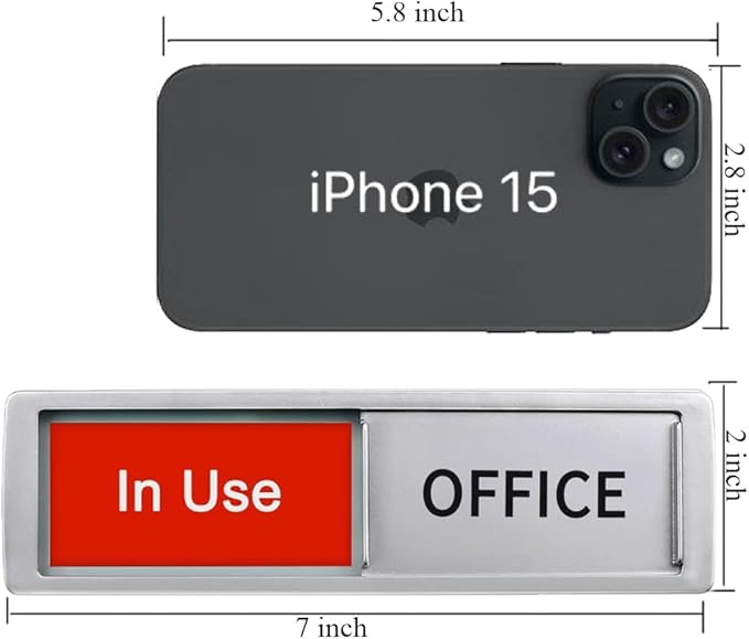In Use/Available Sign,Non-Scratch Magnetic Privacy Sliding Door Signs Tells Whether Office Conference Room Vacant or Occupied, Silver
