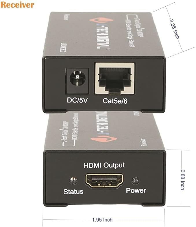 J-Tech Digital HDMI Extender over cat5e/6 1080P@200ft HDMI Balun Over Single Ethernet Supports EDID Copy Compatible with Dolby Digital DTS