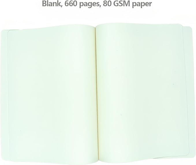 jooact Thick Sketchbook 660 Pages Notebook Soft Faux Leather Cover Journal 80GSM Paper Notepad Drawing Book Memo Writing Sketch Pad Diary Notebook