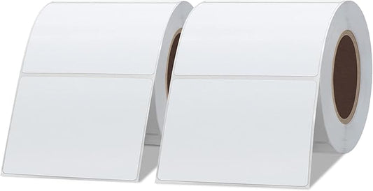 Hybsk 3x2 inch Direct Thermal Labels for Barcodes, Address, Compatible with Rollo Label Printer & Zebra Desktop Printers (3"x2",2 Rolls White)