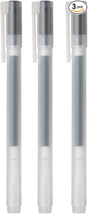 MUJI Gel Ink Ball Point Pen, Black, 0.7mm, Pack of 3 (Japan Import)