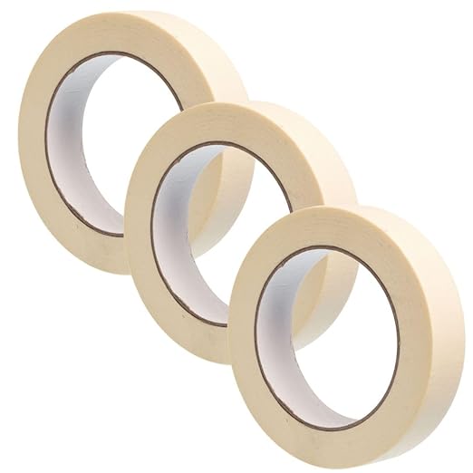 GTSE Masking Tape, 3 Rolls, 1 inch x 55 Yards (164 ft), Multi-Surface Adhesive Painting Tape, Perfect for Painting, Home, Office, School, Art, Crafts, Glass, Vinyl