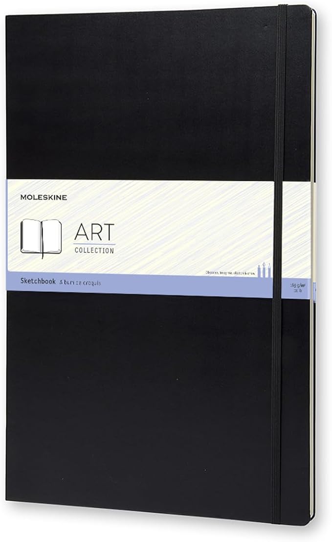 Moleskine Art Sketchbook, Hard Cover, A3 (11.75" x 16.5") Plain/Blank, Black, 96 Pages