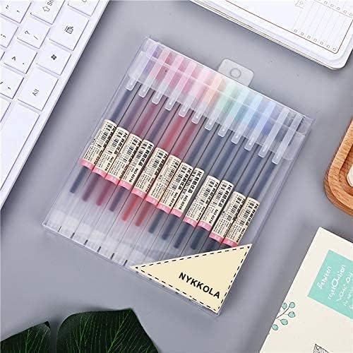 Japanese Style Gel Ink Pen 0.5mm Colorful Fine Ballpoint Maker Pen for Office School Stationery Supply,Pack of 12, Assorted Colors